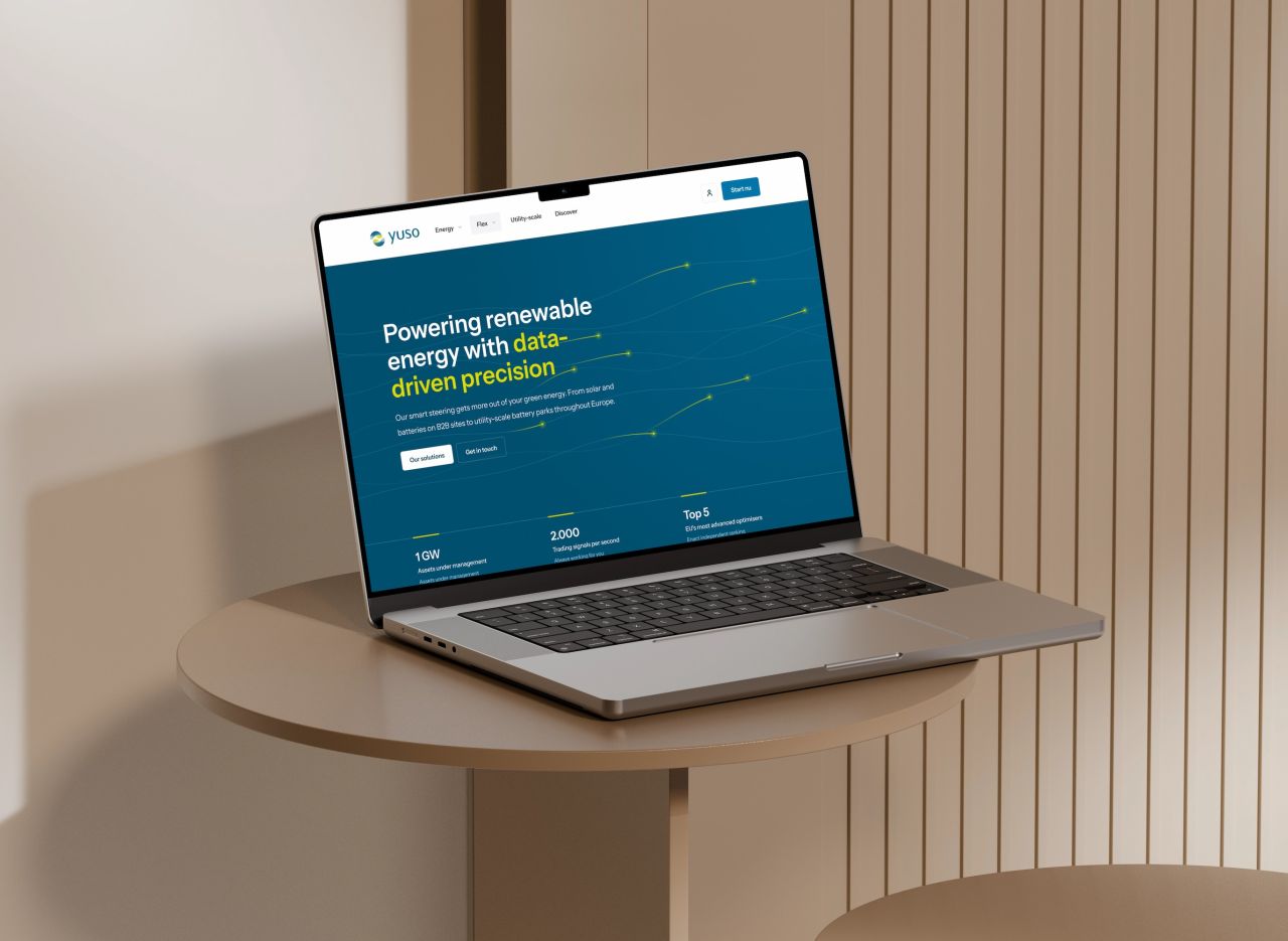 Mock-up van Yuso website.